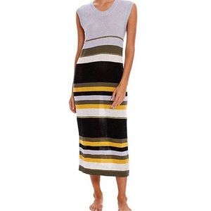 NWT Agua Bendita Daria streetwear multicolor dress midi purple black size L